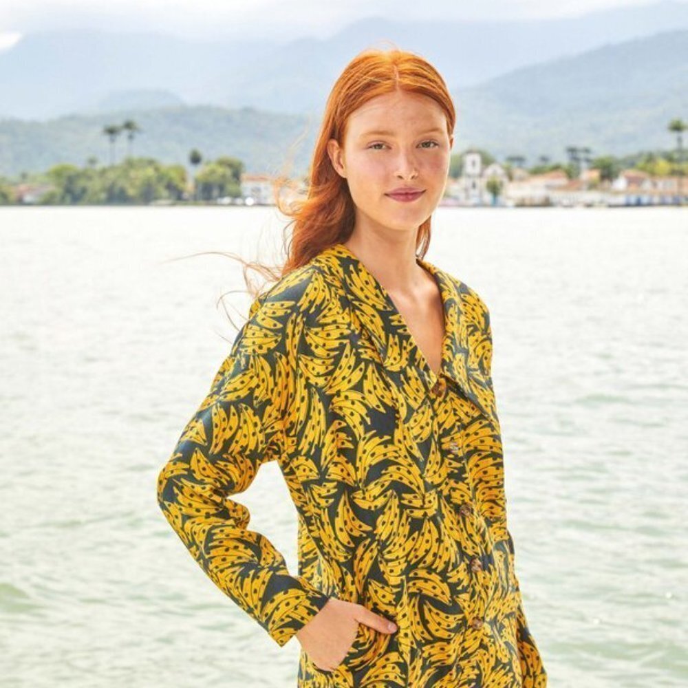 FARM Rio Yellow & Black Floral Print Romper Jumpsuit - Picture 3 of 9